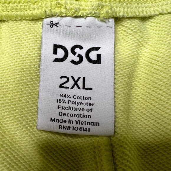 DSG Activewear Sweat Shorts 9” in Lemon-Lime Men’s Sz 2XL - Picture 5 of 8